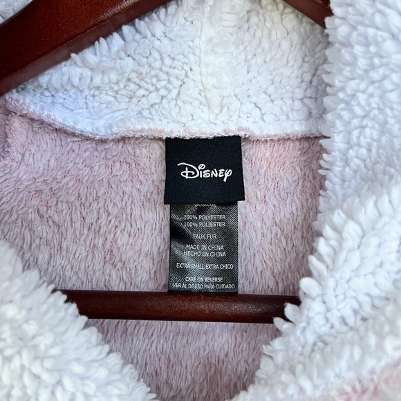 Disney Pajama Sherpa Hoodie Women XS Pink Pajama Pullover Robe Cover Mickey Ears - Picture 4 of 13